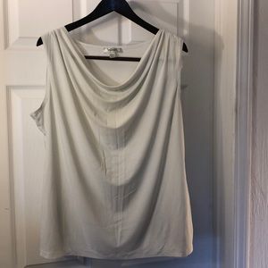 Drape neck shell, Off-white 1x Dressbarn